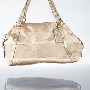 Gold Coach Bag - Leather and Fabric